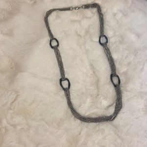 Silver toned multiple chained necklace 14”